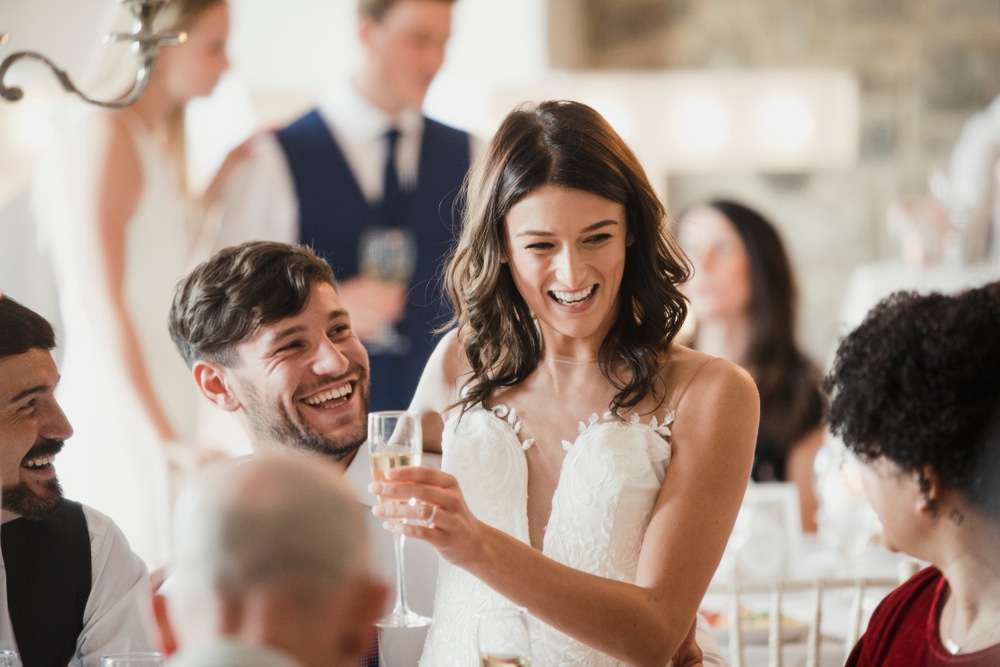 Bride during a big wedding celebation at her chosen wedding venue